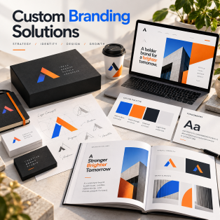 Custom brand identity and stationery mockups