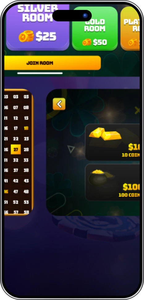 Bingo app screen