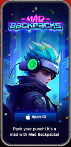 Mobile game sign-in screen