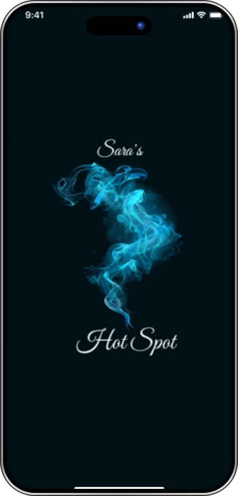 Sara's Hot Spot app screen