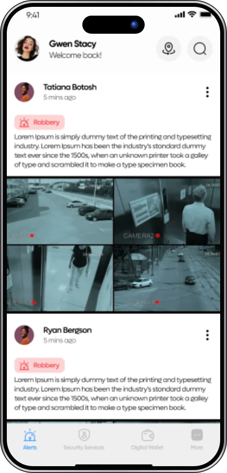 Security app screen