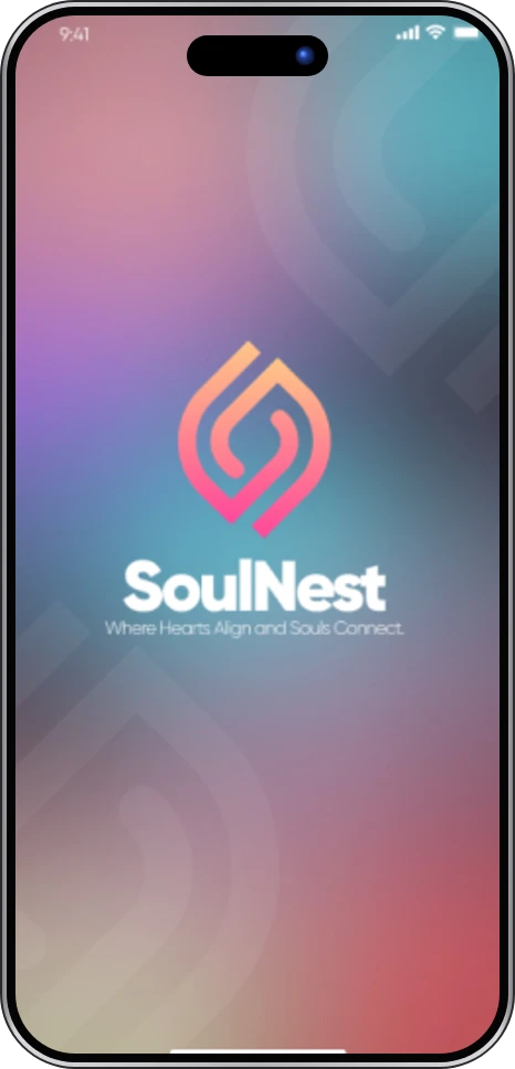 SoulNest app: welcome screen
