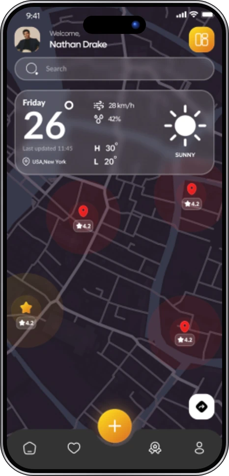 Sunset Chasers app: map of sunset spots