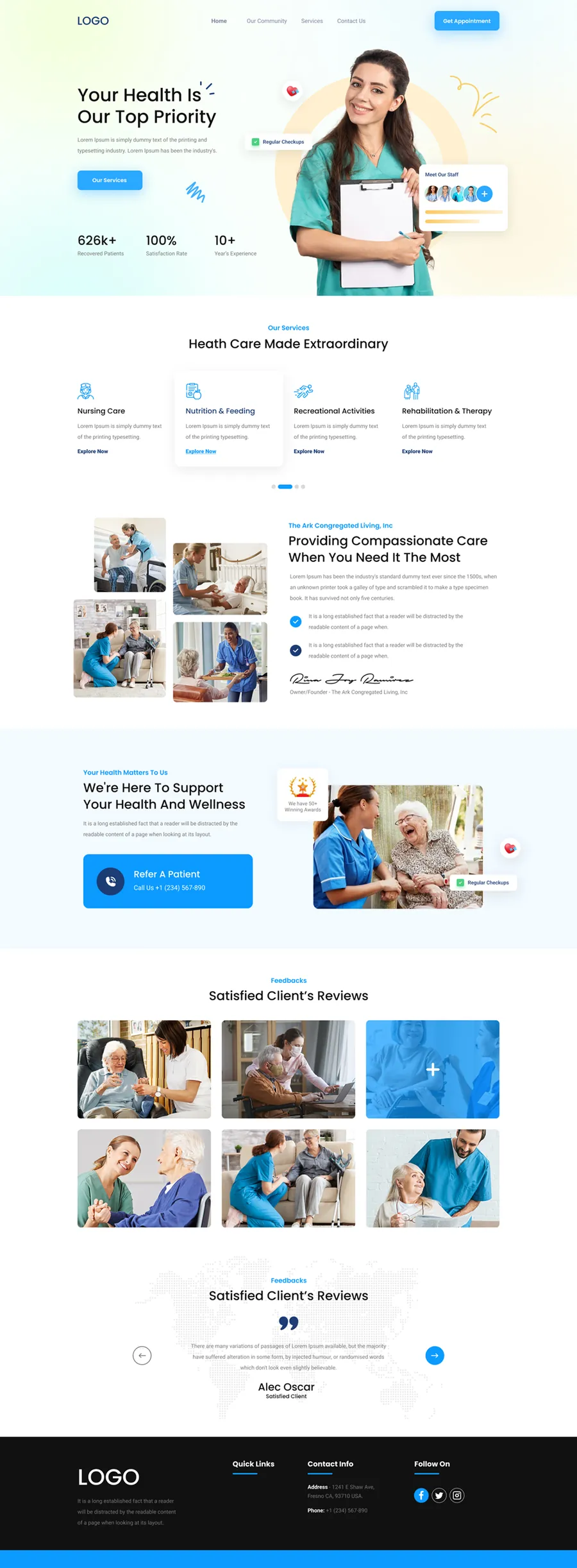 Home care agency website design
