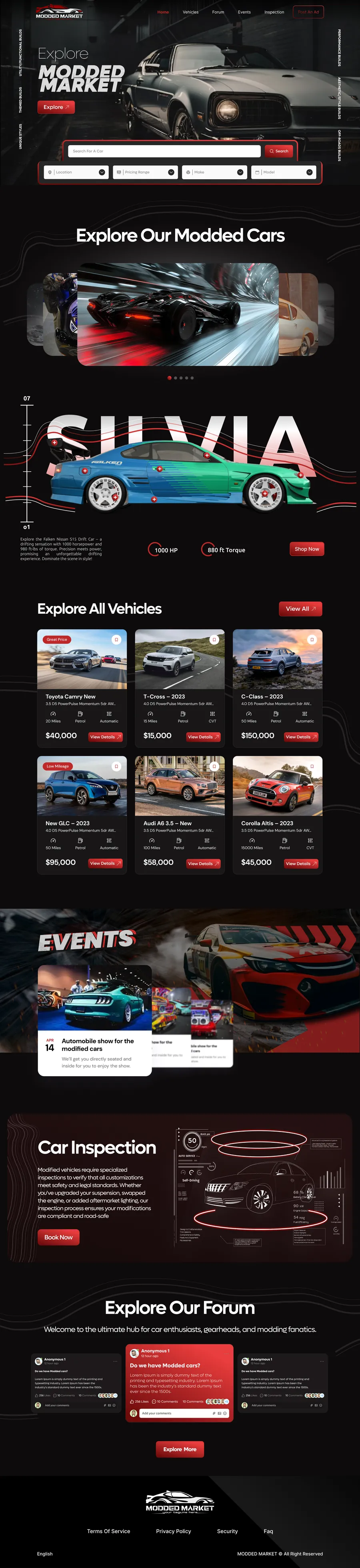 Modded Market website design
